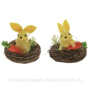Фигурка декоративная Зайчик в гнезде, L7,5 W7,5 H8 см, (2 вида - не набор) фото