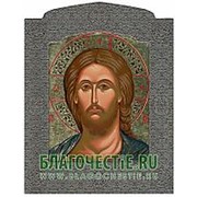 Мастерская церковной шелкографии Спаситель (Господь Иисус Христос), икона под серебро Высота иконы 23 см фото