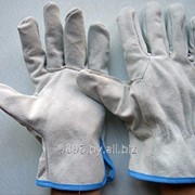 Перчатки спилковые пятипалые, кожевенный спилок фото