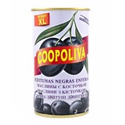 Маслины черные "Coopoliva" с косточкой, 4300 мл