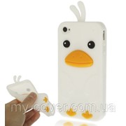 Чехол силиконовый “Птичка“ для iPhone 4/4S, белый фотография