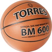 Мяч баскетбольный TORRES BM600 арт.B32025, р.5, ПУ, нейлон. корд, бут. камера, темнокоричневый-черн фотография