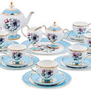 Чайный сервиз на 6 персон Цветок Неаполя (Fiore Napoli)/Костяной фарфор арт.JK-132 Pavone