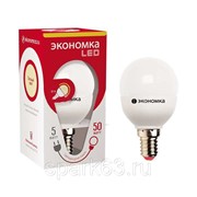 Лампа светодиодная "Экономка" Е14 5Вт (теплый свет) форма "шар"