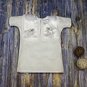 Крестильная рубашка Ангелочки серебро 0022