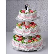 Торт Свадебный - классический с розами, торт на заказ Киев, праздничные торты на заказ фото