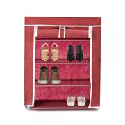 Тканевый шкаф для обуви на 4 полки 60х30х72 см темно-красный