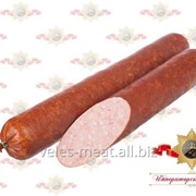 Колбаса Сервелат свиной нежный варено-копченая салями высшего сорта фотография