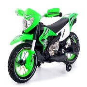 Электромотоцикл «Кросс», пневматические колеса, цвет зелёный фотография
