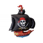 Шар фольгированный Ф М Фигура 3 Корабль пиратский чёрный FM фото