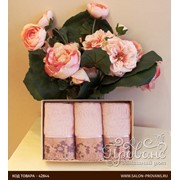 Набор полотенец для ванной в подарочной упаковке 32х50 3 шт. Soft Cotton LALEZAR хлопковая махра тёмно-розовый фотография