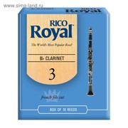 Трости Rico RCB1030 Royal для кларнета Вb, размер 3.0, 10шт фотография