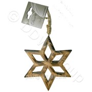 Декор Звезда дерев. коричневая d19,5cм фотография