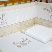 Детский постельный комплект Veres “Happy Banny beige“ 7 единиц фото