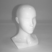 Манекен голова женский для шапок, с волосами (парик отдельно) Г-401(бел) фото