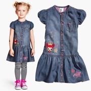 Платья детские 2014 Girls Dress Children's fashion denim one-piece dress girls summer dress summer girl's dress freeshipping, код 1649164469 фото