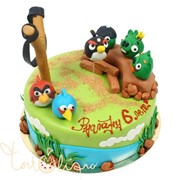 Детский торт Angry Birds на торте №369 фото