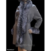 Пальто с мехом женское демисезонное утепленное фото