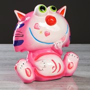 Копилка “Кот Томас“, покрытие лак, розовая, 23 см, микс фото