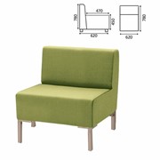 Кресло мягкое “Хост“ М-43, 620х620х780 мм, без подлокотников, экокожа, светло-зеленое фотография