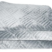 Универсальный дивандек-накидка (покрывало) на диван Велюр Квадрат (серое) 180х210