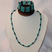 Бусы из прессованной бирюзы или браслет (на магните) фото