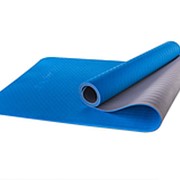Коврик для йоги Starfit FM-201 TPE 173x61x0,4см. (Синий+серый, 8846) фото