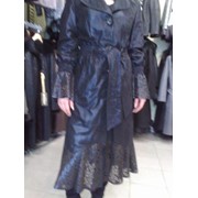 Пальто женское из натуральной кожи, отделка перфорированной кожей, продажа от производителя фото