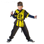 Костюм карнавальный на мальчика “Ниндзя: Жёлтый дракон“ с оружием фото