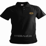 Рубашка поло Kia черная вышивка золото фотография