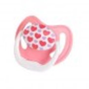 Пустышка силиконовая ортодонтическая PreVent 6 - 18 мес., розовая, сердечкиPV21303 фото