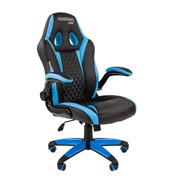 Компьютерное кресло Chairman game 15 чёрный/голубой фотография
