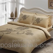 Комплект постельного белья Tac Saten Vista золото фотография