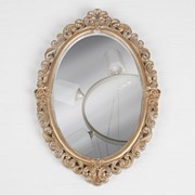 Зеркало настенное 'Вензеля', зеркальная поверхность 16 x 23 см, цвет 'белёное золото' фото