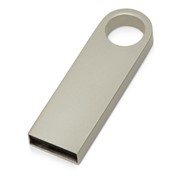 USB-флешка на 16 Гб с мини чипом, компактный дизайн с круглым отверстием., серебро фото