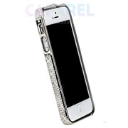 Бампер со стразами Swarovski Silver для iPhone 5 Глянец (пленка в подарок) фото