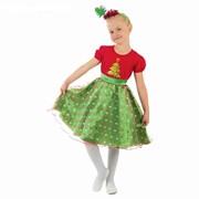 Детский карнавальный костюм Ёлочка в горошек р-р 28, рост 104 см фото