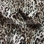 Ткань Лен принт ( леопард ) 770