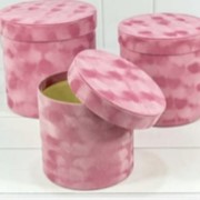 Подарочные коробочки цилиндры 3 шт бархатные розовые фотография