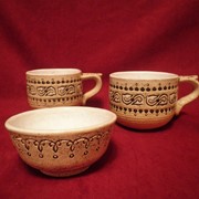 Чашки керамические глиняные ручной работы