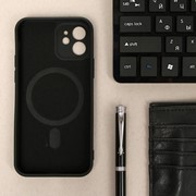 Чехол LuazON для iPhone 12, поддержка MagSafe, силиконовый, черный фото
