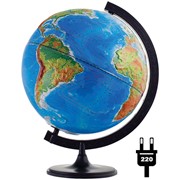 Глобус физико-политический рельефный, 32 см,с подсветкой, на кругл. подст, (Глобусный мир) фотография