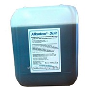 Универсальное жидкое концентрированное щелочное моющее средство для посудомоечных машин Alkadem-Dish канистра 12 кг фотография
