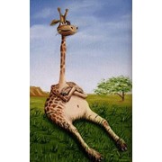 Картина маслом Жирафчик фотография