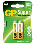 Батарейки GP Super Alkaline AA (LR6/15A-CR2 ) комплект - 2 штуки, блистер 10/80