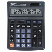 Калькулятор настольный STAFF STF-444-12 (199x153 мм), 12 разрядов, двойное питание, 250303 фото