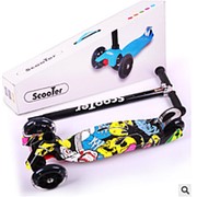 21St Scooter maxi Самокат со светящимися колесами и складной ручкой Графити