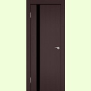 Межкомнатные двери Соло Венге, черный триплекс фото