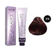 Крем-краска для волос OLLIN Performance 7/5 русый махагоновый, 60 мл