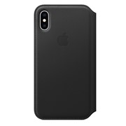Чехол кожаный Apple Leather Folio для iPhone XS (Black) черный фото